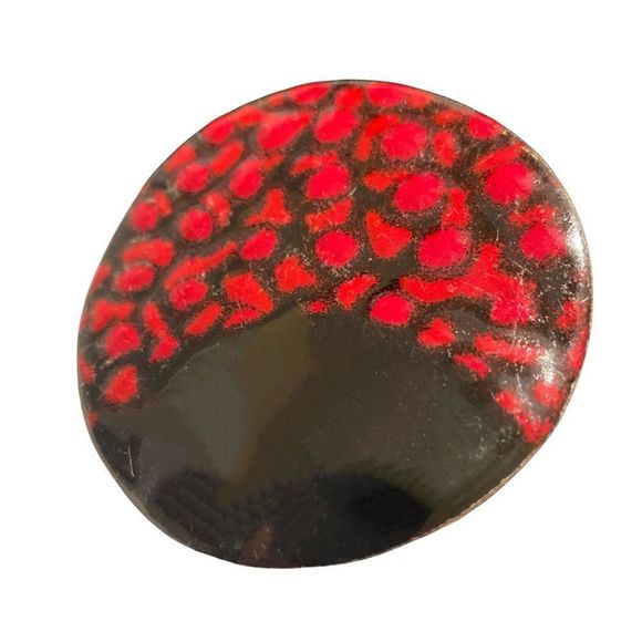 Vintage Abstract Enamel And Metal Brooch Or Pin - Picture 6 of 11